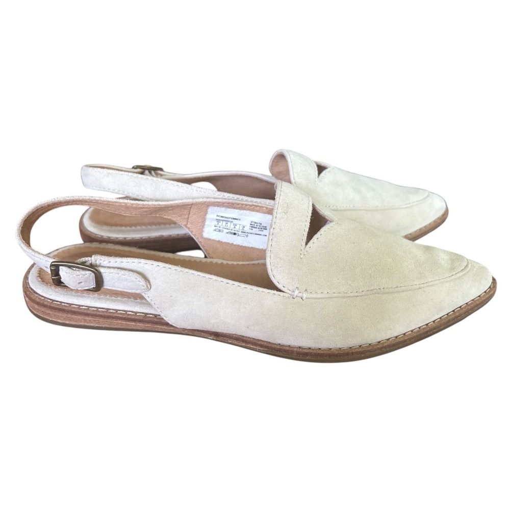 Sperry Top-Sider Saybrook Pointed Toe Slingback Flats, Ivory Nubuck Suede,Size 8 - Picture 4 of 9